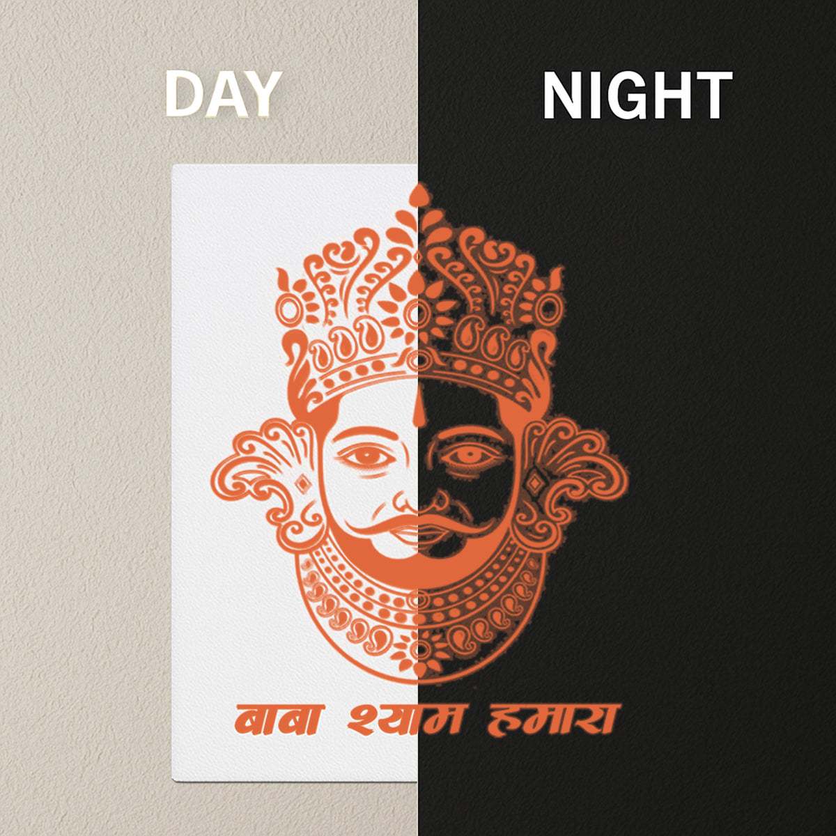 Khatu Shyam Ji Glow In The Dark Frame Divine Blessings Protection Copy premium vinyl sticker product image 3