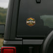 The Broken Road Adventure Mountain Sticker Applied on Off Road SUV Rear Window by STIXY