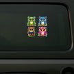 Cute Colorful Owl Sticker Set Displayed on Car Surface by STIXY