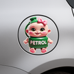 Petrol Baby Girl Sticker – Waterproof Vinyl Fuel Lid Decal for Cars & Bikes premium vinyl sticker product image 1