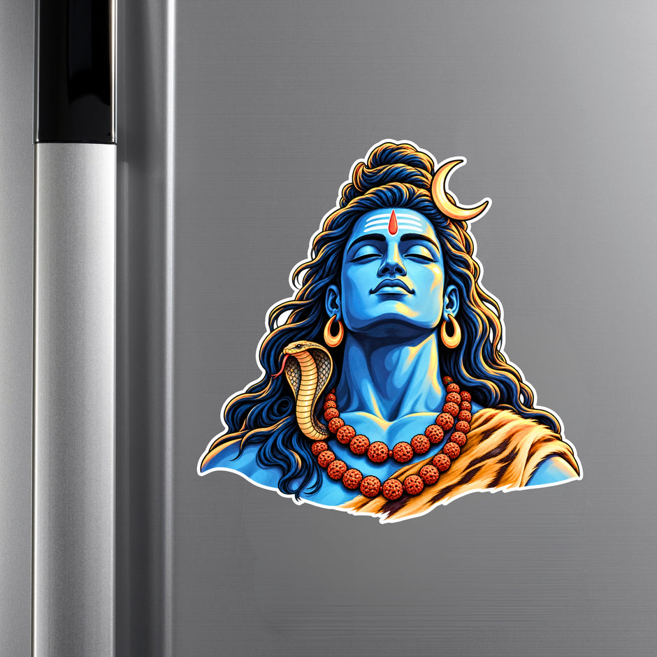 Lord Shiva Adiyogi Meditation Sticker Displayed on Refrigerator by STIXY