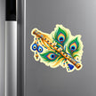 Colourful Krishna Flute Mor Pankh Sticker on Refrigerator for Devotional Kitchen and Home Decor
