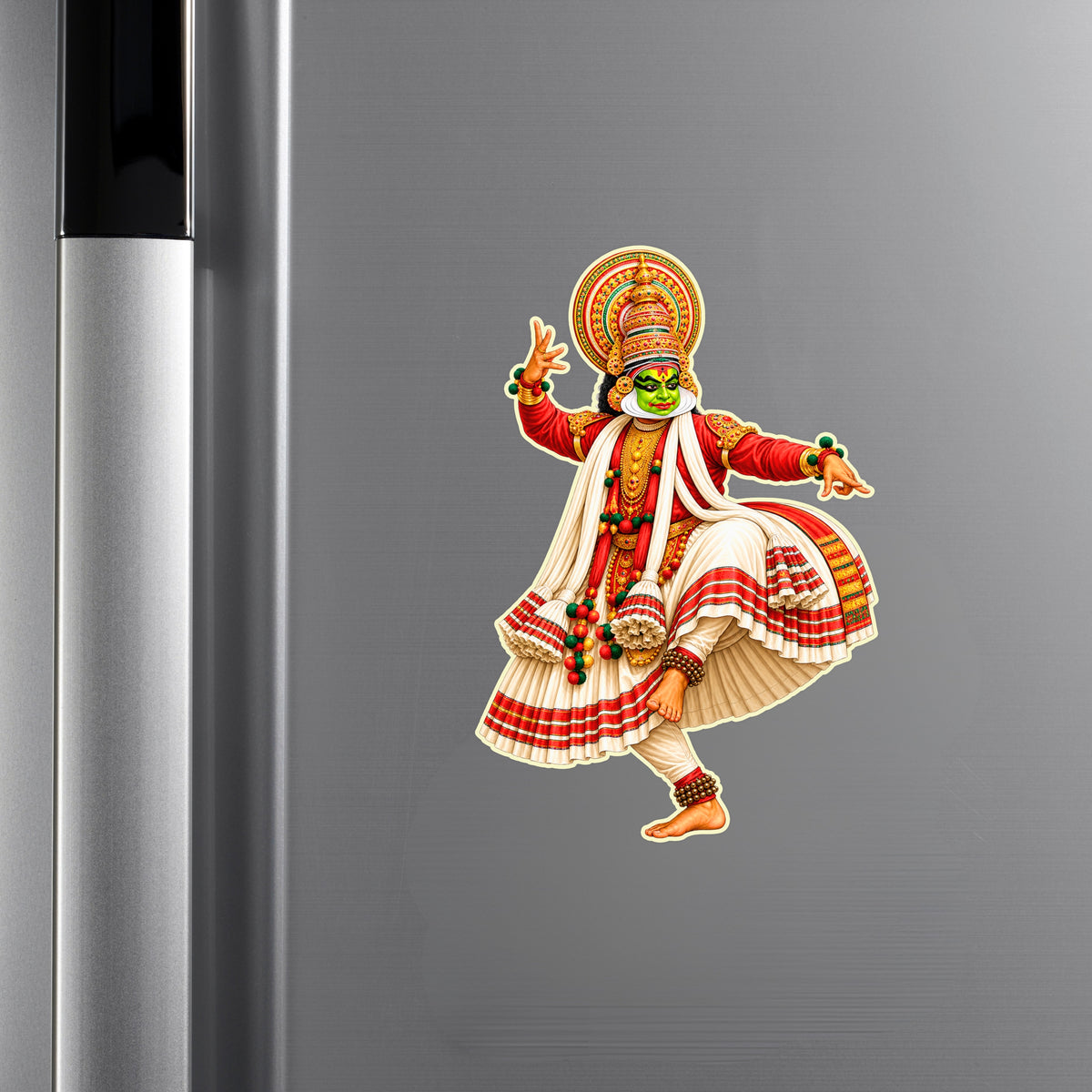 Traditional Kerala Kathakali Dancer Sticker for Fridge Decor