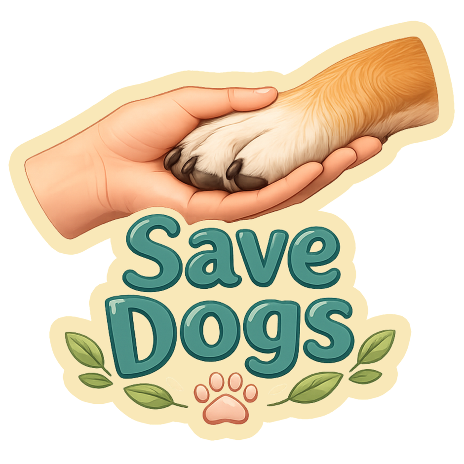 Save Dogs Awareness Sticker 18cm Matte Vinyl – STIXY high-quality product image angle 1