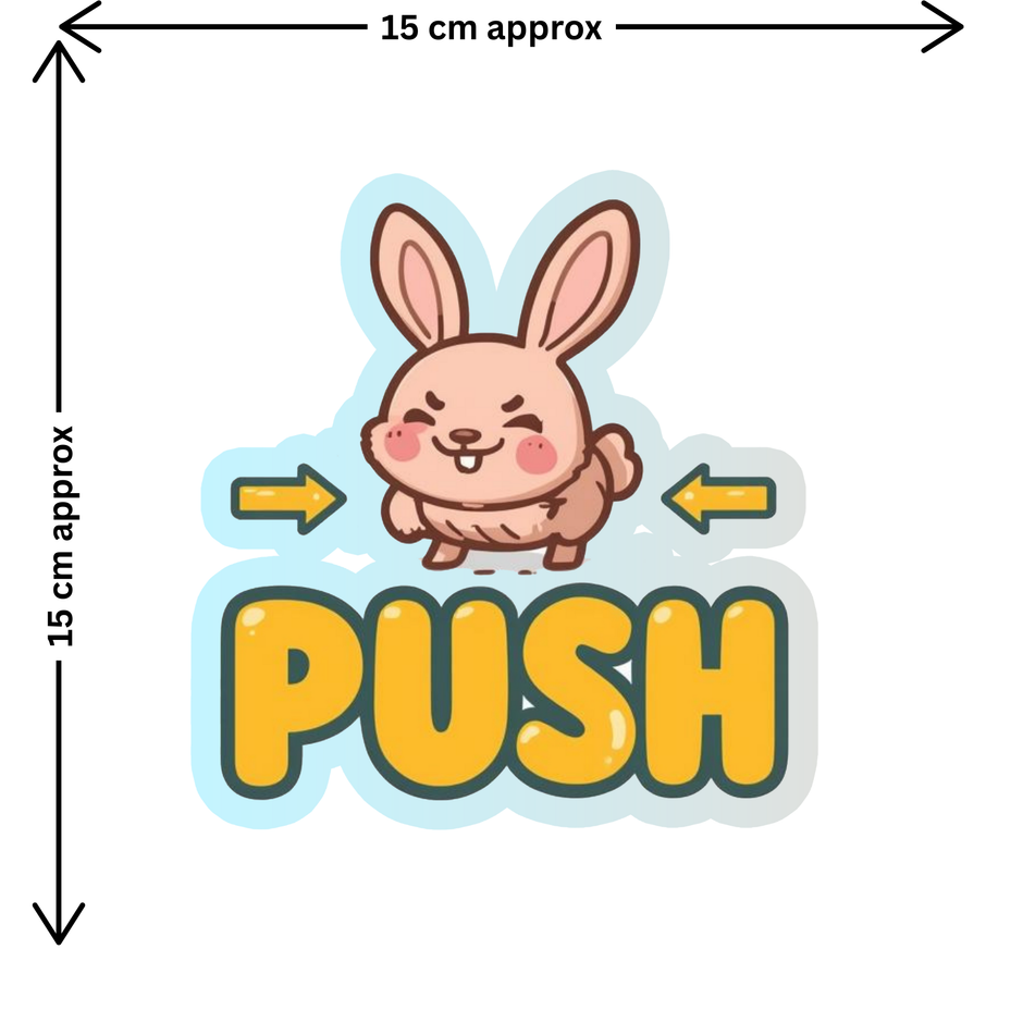Angry Cat Push Pull Door Sticker Set Waterproof Matte Vinyl 15 Cm Copy premium product image view 3
