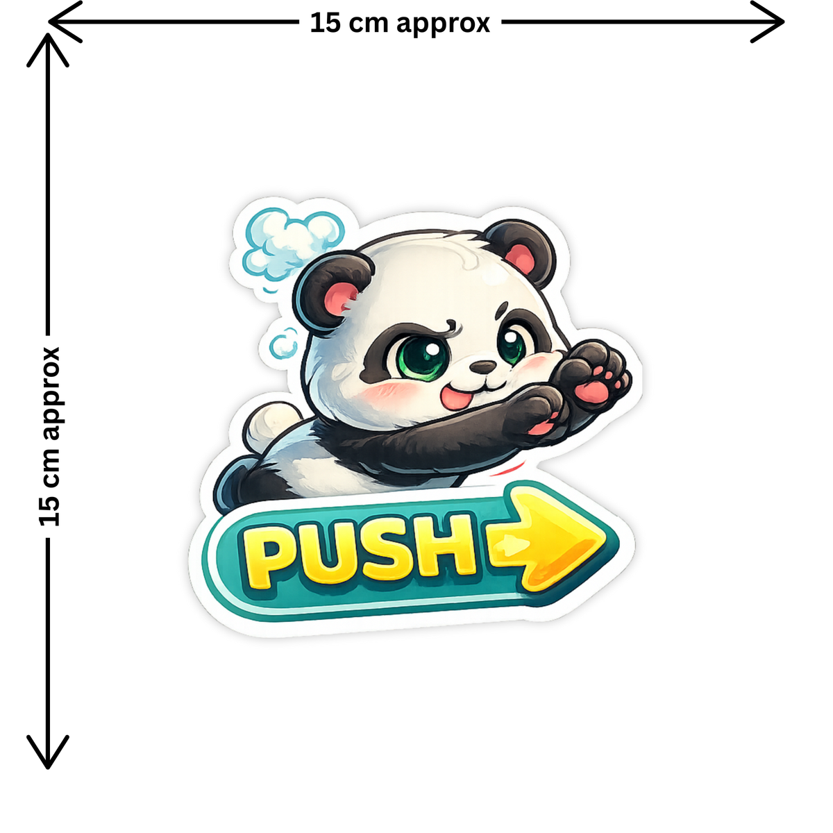 Cute Push Pull Direction Sticker Set Waterproof Matte Door Stickers Pack Of 2 Copy premium product image view 3