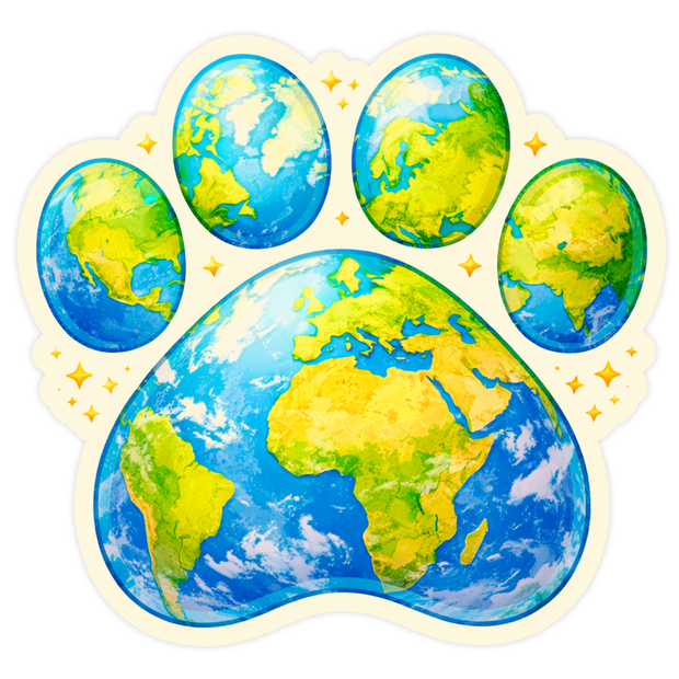 Earth Paw Print Eco Sticker 18cm Matte Vinyl – STIXY high-quality product image angle 4