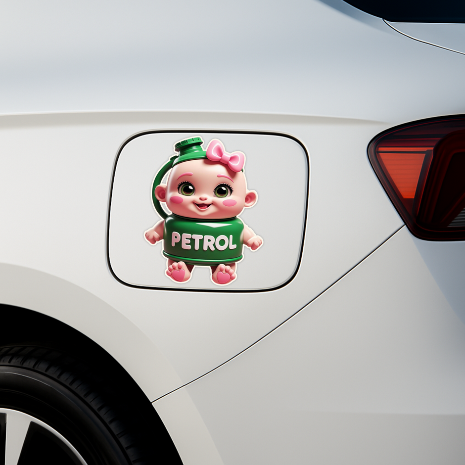 Petrol Baby Funny Sticker Premium Car Bike Fuel Tank Decal Copy 1 premium vinyl sticker product image 3
