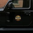 The Broken Road Adventure Sticker Displayed on Black SUV Door for Off Road Vehicle Decoration by STIXY