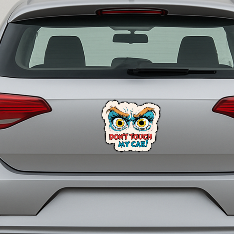 Don T Touch My Car Angry Eyes Sticker Waterproof Funny Car Warning Decal premium sticker product image 3