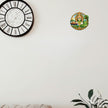 Kerala Traditional Kathakali Art Sticker on Wall Featuring Houseboat Palm Trees and Scenic Backwaters