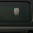 Colorful Geometric Owl Waterproof Matte Vinyl Sticker Displayed on Car by STIXY