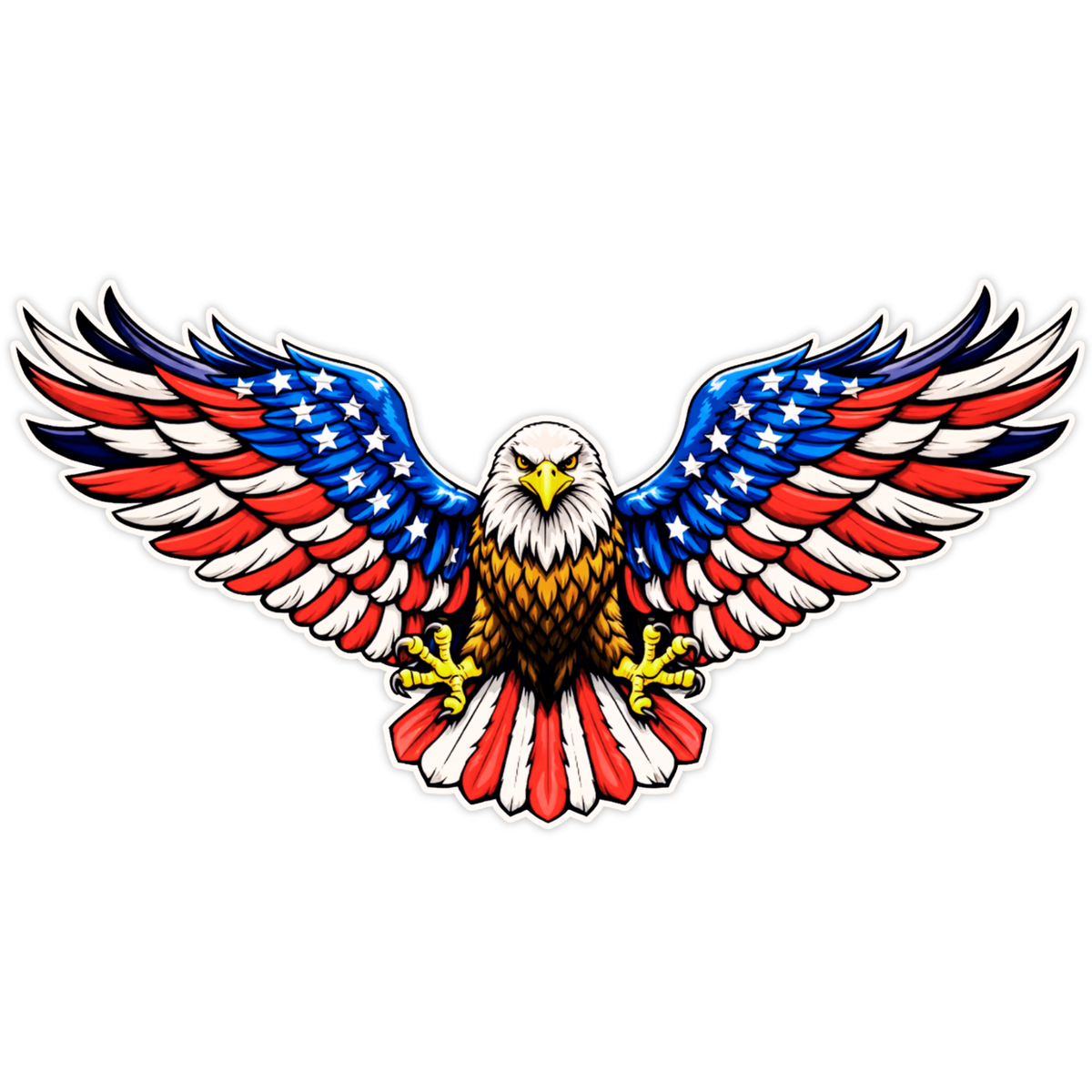 Patriotic Eagle Wings Large Sticker 23cm Matte Vinyl high-quality product image angle 2