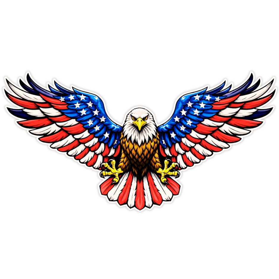Patriotic Eagle Wings Large Sticker 23cm Matte Vinyl high-quality product image angle 2