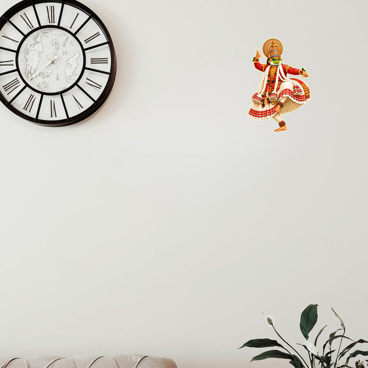 Kathakali Classical Dance Sticker for Wall and Indian Cultural Home Decor