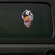 Funny Five Cats Breaking Through Wall Waterproof Sticker Displayed on Car by STIXY