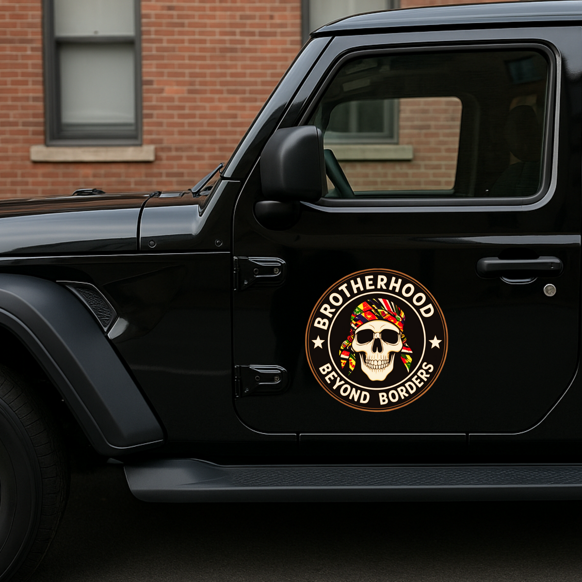 Brotherhood Beyond Borders Sticker Biker Skull Decal Copy premium sticker product image 3