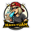 Funny Hawk Tuah Meme Girl Sticker 14cm Matte Vinyl high-quality product image angle 3