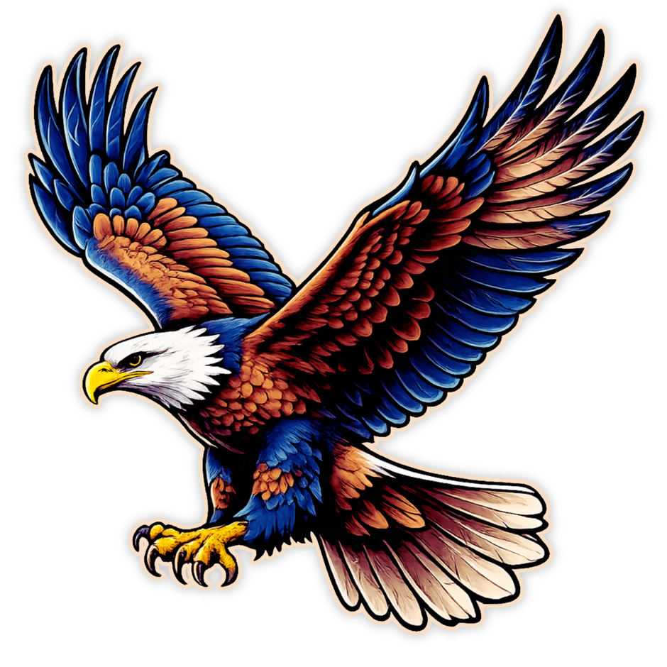 Flying Eagle Large Sticker 18cm Matte Vinyl high-quality product image angle 2