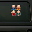 Colorful Cute Monk Sticker Set Displayed on Car Surface by STIXY