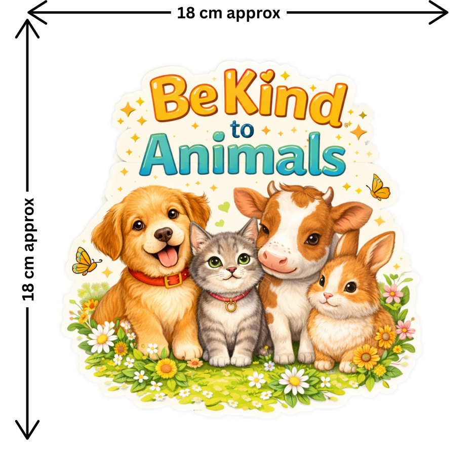 Stop Animal Cruelty Awareness Sticker 17Cm Matte Vinyl Stixy Copy high-quality product image angle 2