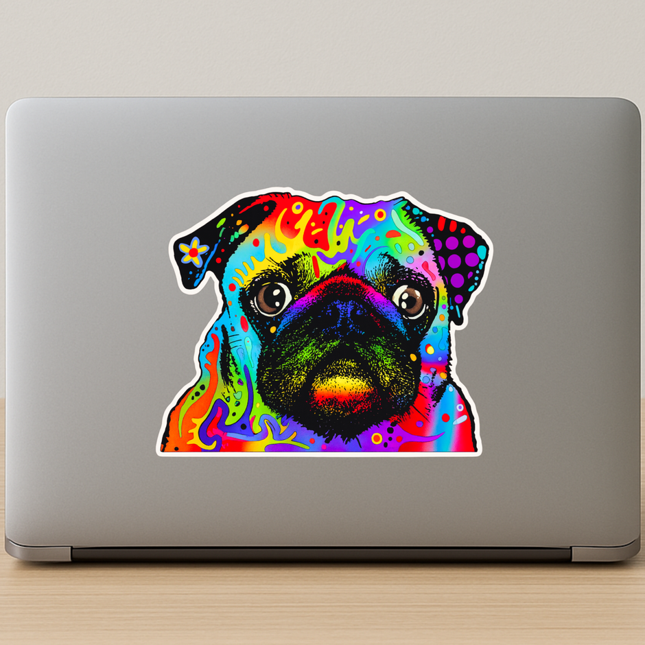 Colorful Dog Sticker Neon Art Series Copy premium product image view 4