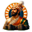 Chhatrapati Shivaji Maharaj Royal Portrait Sticker 15cm Matte Vinyl – STIXY high-quality product image angle 2