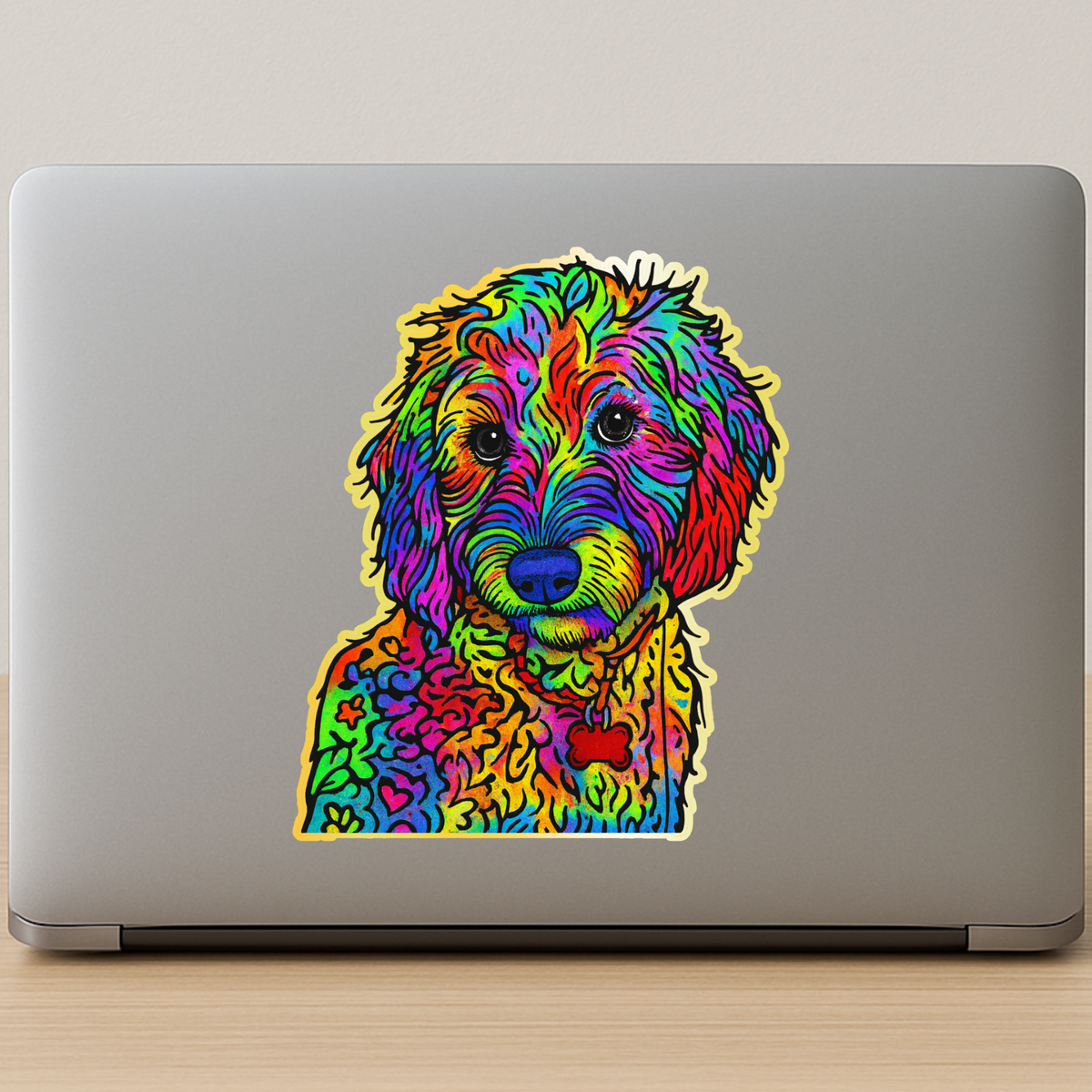 Beagle Dog Sticker Neon Art Series Copy premium product image view 4