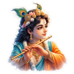 Lord Krishna Flute Artistic Sticker 20cm Matte Vinyl – STIXY high-quality product image angle 2