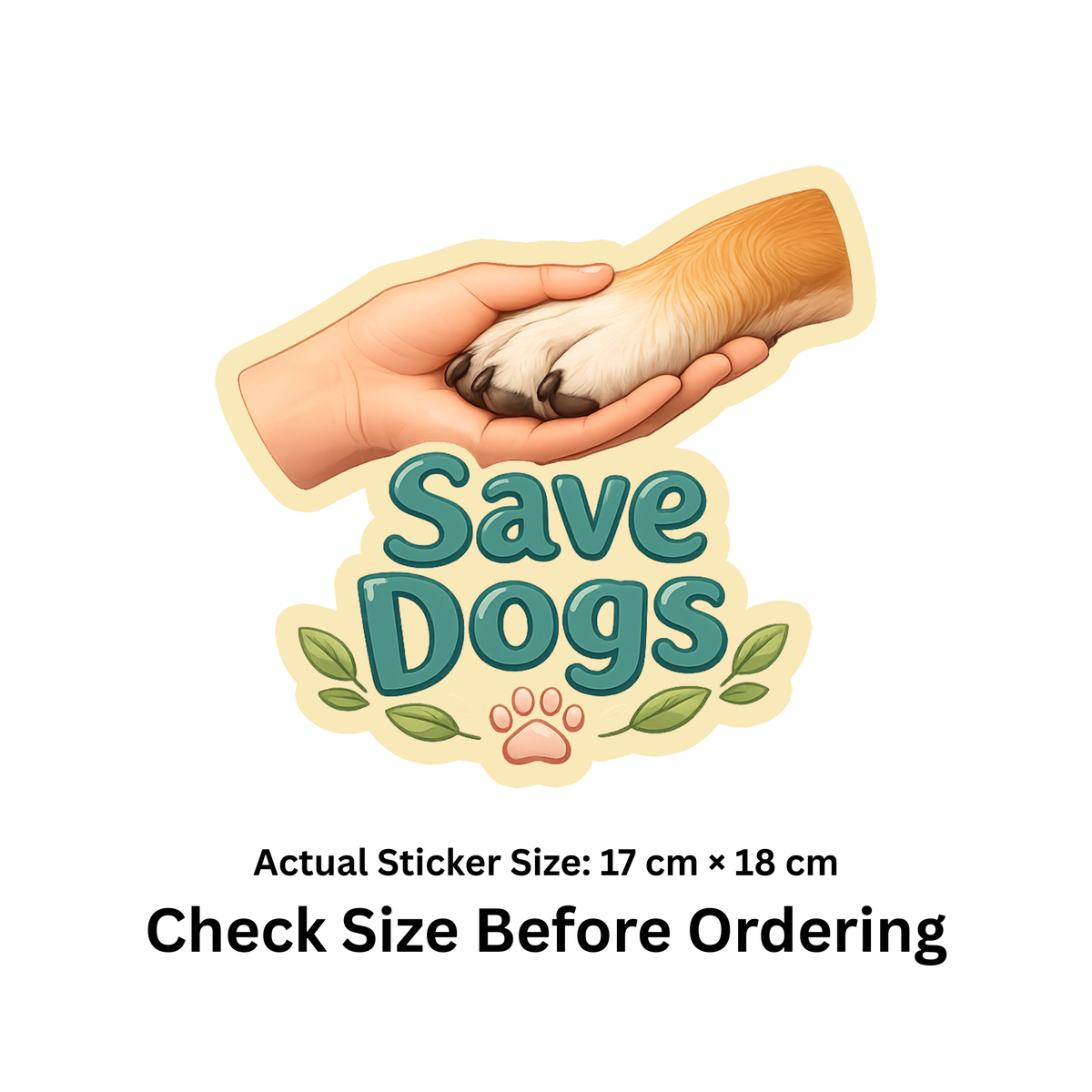 Save Animals Cute Pets Awareness Sticker 18Cm Matte Vinyl Stixy Copy high-quality product image angle 3