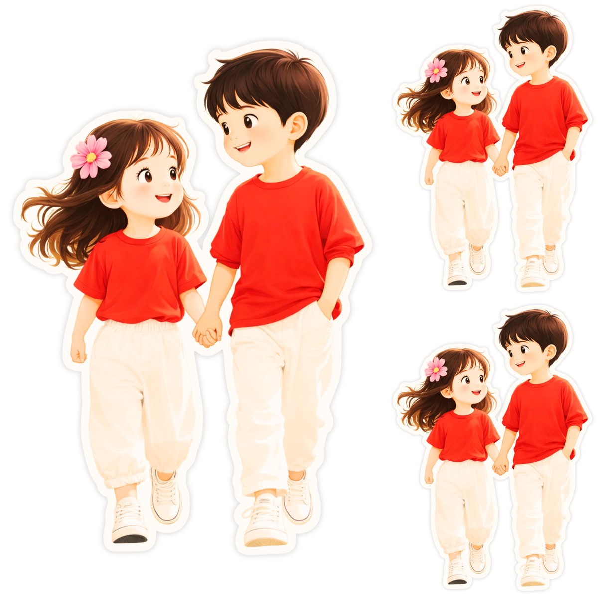 Cute Kids Friendship Sticker Pack Waterproof Matte Vinyl – STIXY high-quality product image angle 5