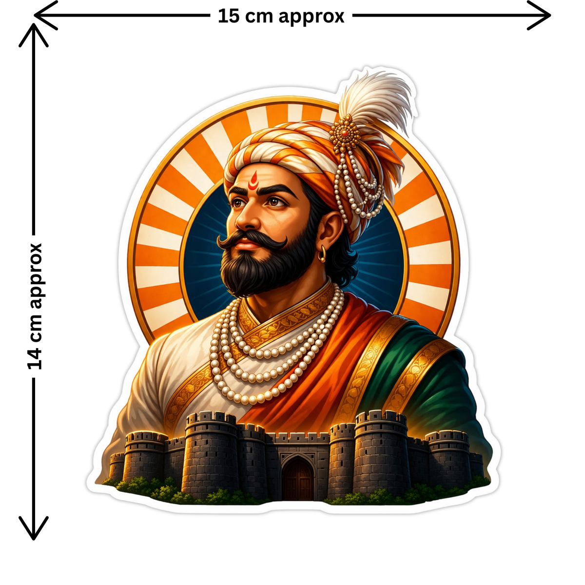 Chhatrapati Shivaji Maharaj Art Sticker 15Cm Matte Vinyl Stixy Copy high-quality product image angle 2