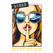 Queen Be Your Own Muse Girl Sticker 9cm Waterproof Matte Vinyl – STIXY high-quality product image angle 1