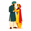 Punjabi Couple Love Sticker 8cm Waterproof Matte Vinyl – STIXY high-quality product image angle 4