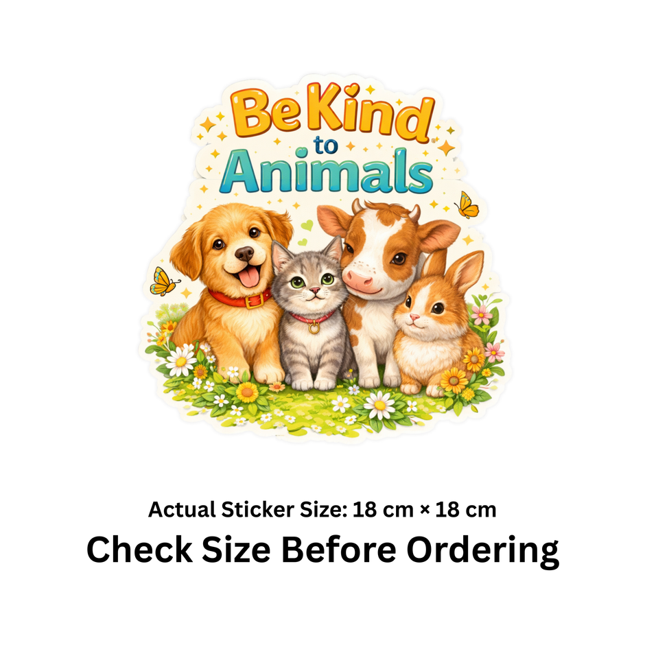 Stop Animal Cruelty Awareness Sticker 17Cm Matte Vinyl Stixy Copy high-quality product image angle 3