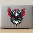 Soaring Eagle Sticker Red Silver Attack Wings Vinyl Decal Copy premium product image view 3