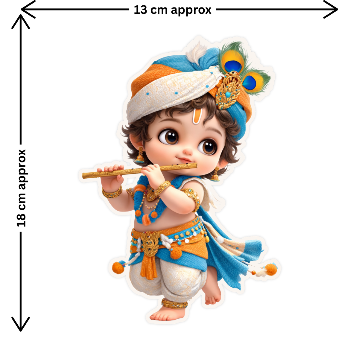 Lord Krishna Flute Artistic Sticker 20Cm Matte Vinyl Stixy Copy high-quality product image angle 1
