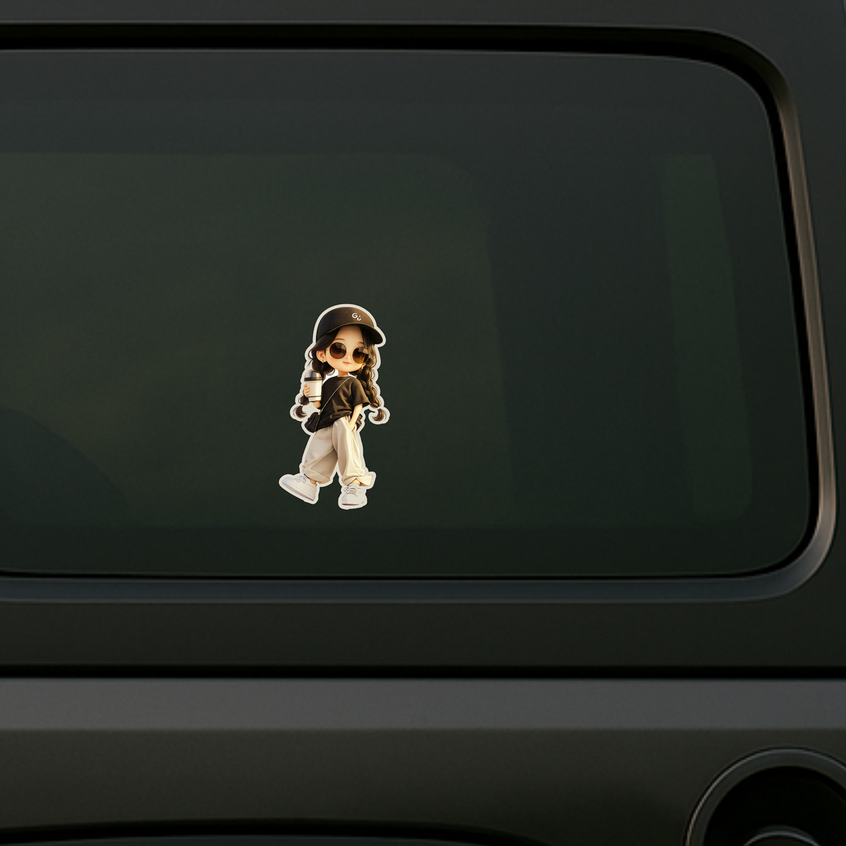Cute Angry Girl Cartoon Anime Sticker Waterproof Matte Copy high-quality product image angle 3