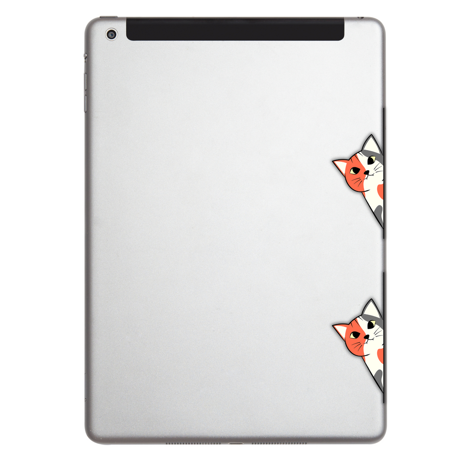 Cute Peeking Cats Laptop Sticker Set Pack Of 2 Waterproof Vinyl Edge Decals For Laptops Tablets Copy premium sticker product image 4