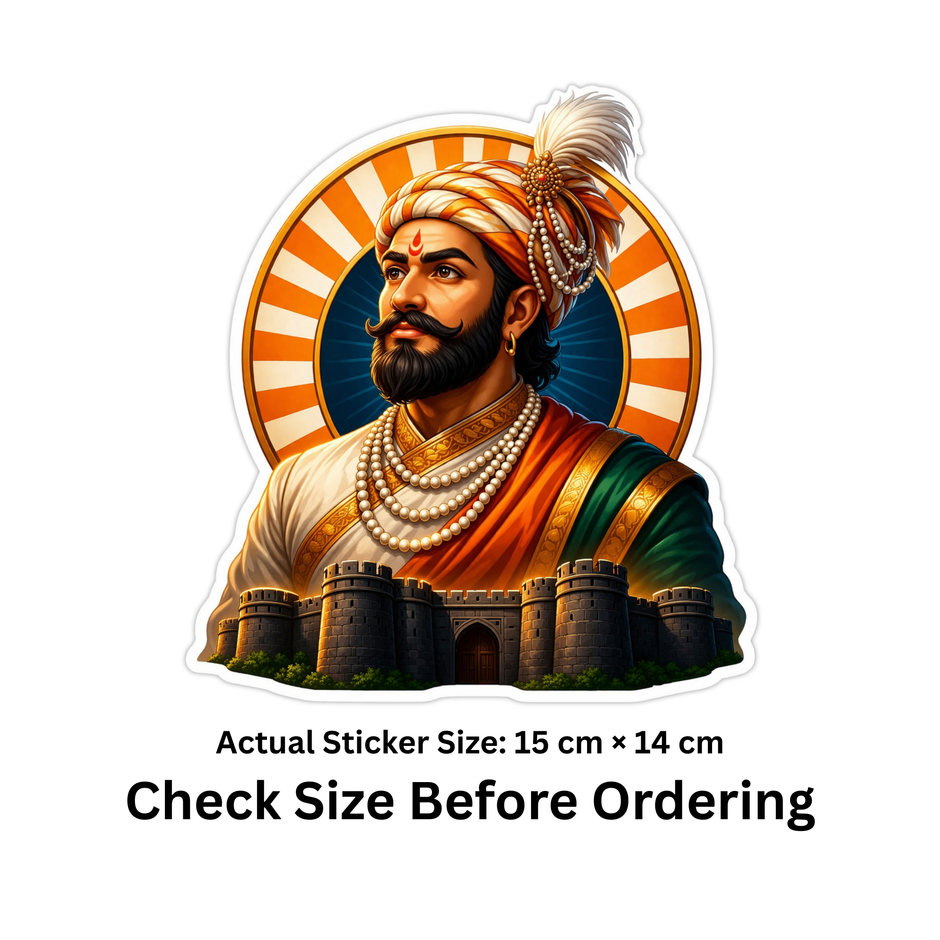 Chhatrapati Shivaji Maharaj Art Sticker 15Cm Matte Vinyl Stixy Copy high-quality product image angle 1