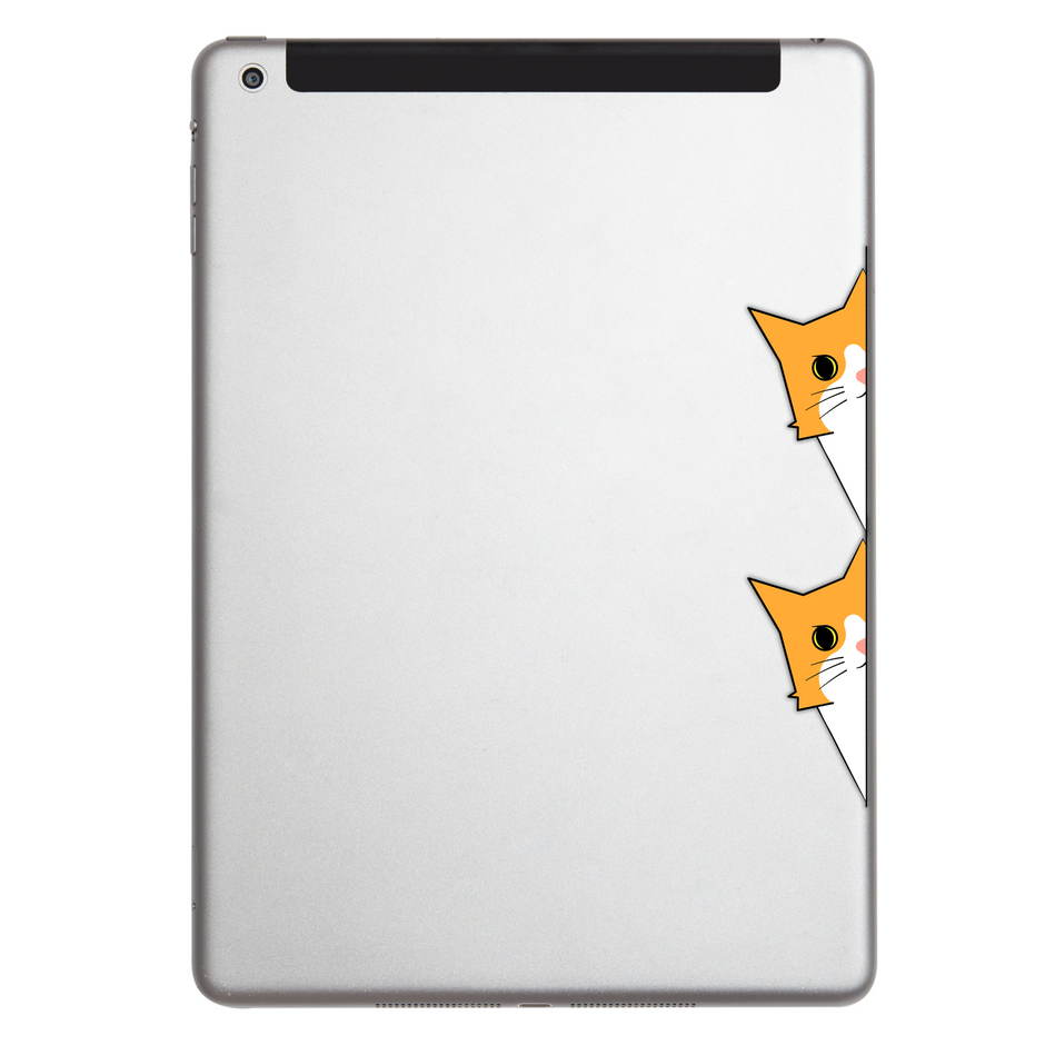 Calico Peeking Cats Laptop Sticker Set Pack Of 2 Waterproof Vinyl Edge Decals For Laptops Tablets Copy premium sticker product image 3
