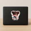 Cute Angry Girl Cartoon Sticker Waterproof Matte Copy high-quality product image angle 1