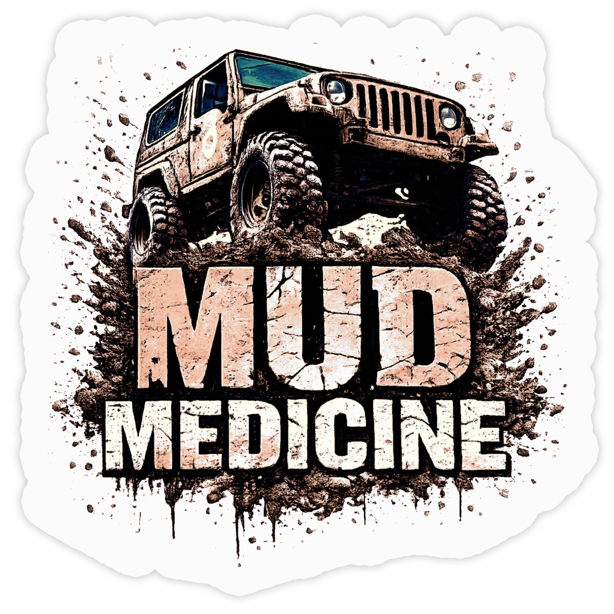 Mud Medicine Off Road SUV Sticker 18cm Waterproof Matte Vinyl – STIXY high-quality product image angle 2