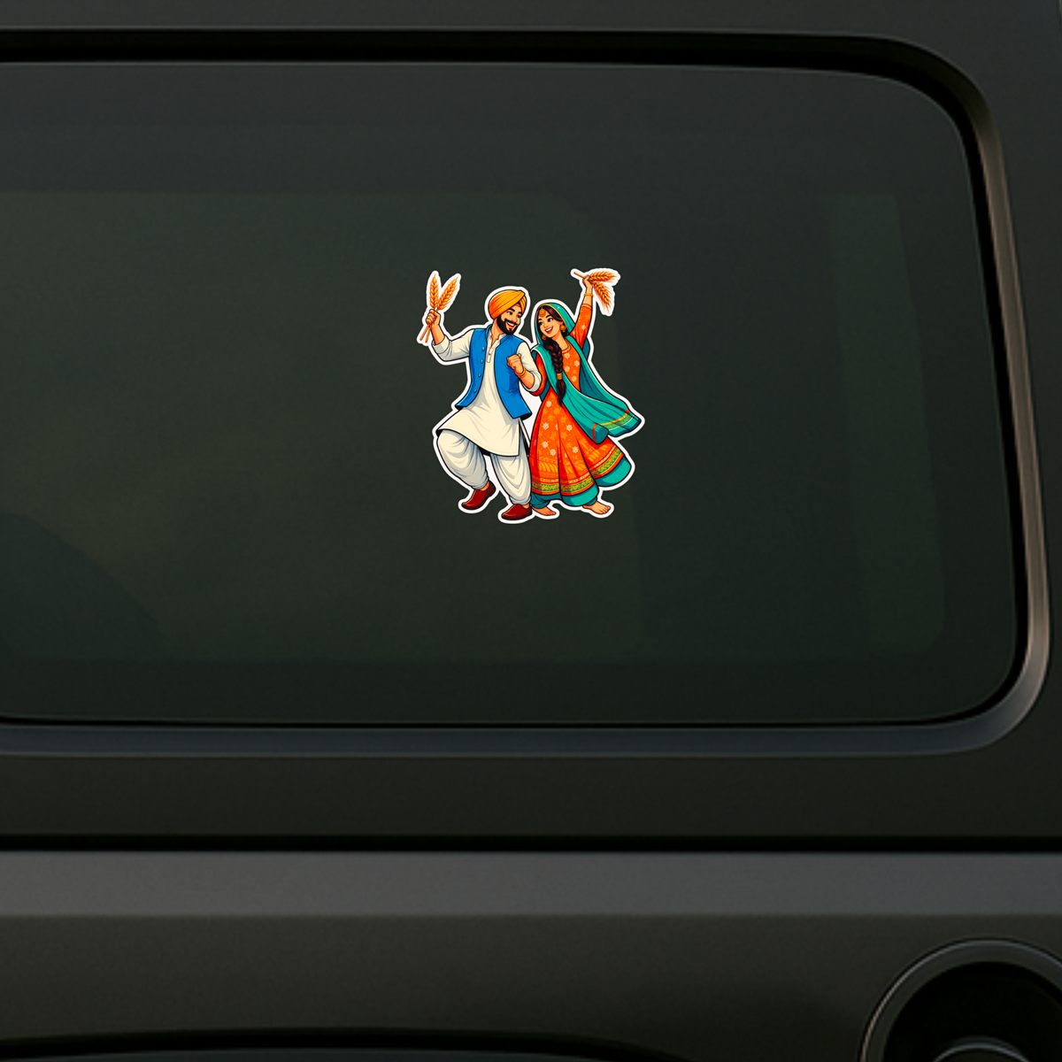 Punjabi Couple Cartoon Sticker 10Cm Waterproof Matte Vinyl Stixy Copy high-quality product image angle 2