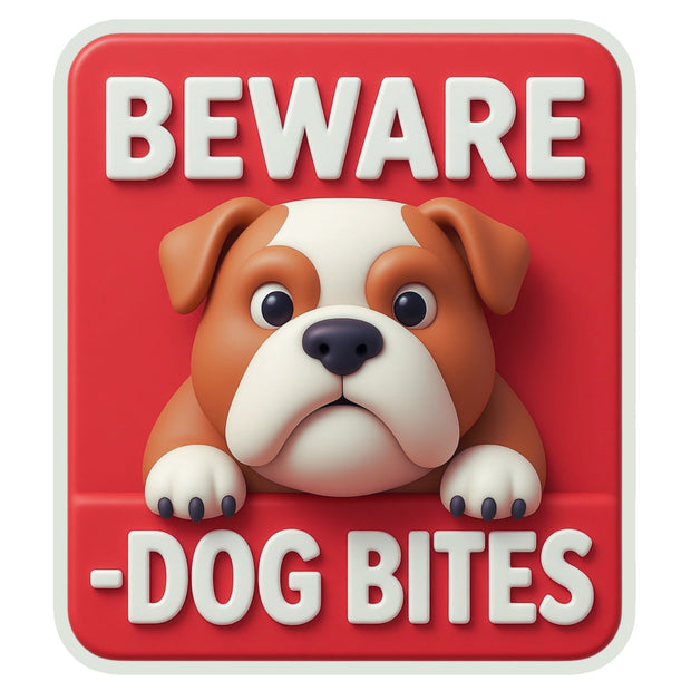 Beware Dog Bites Warning Sticker 17cm Waterproof Matte Vinyl – STIXY high-quality product image angle 3