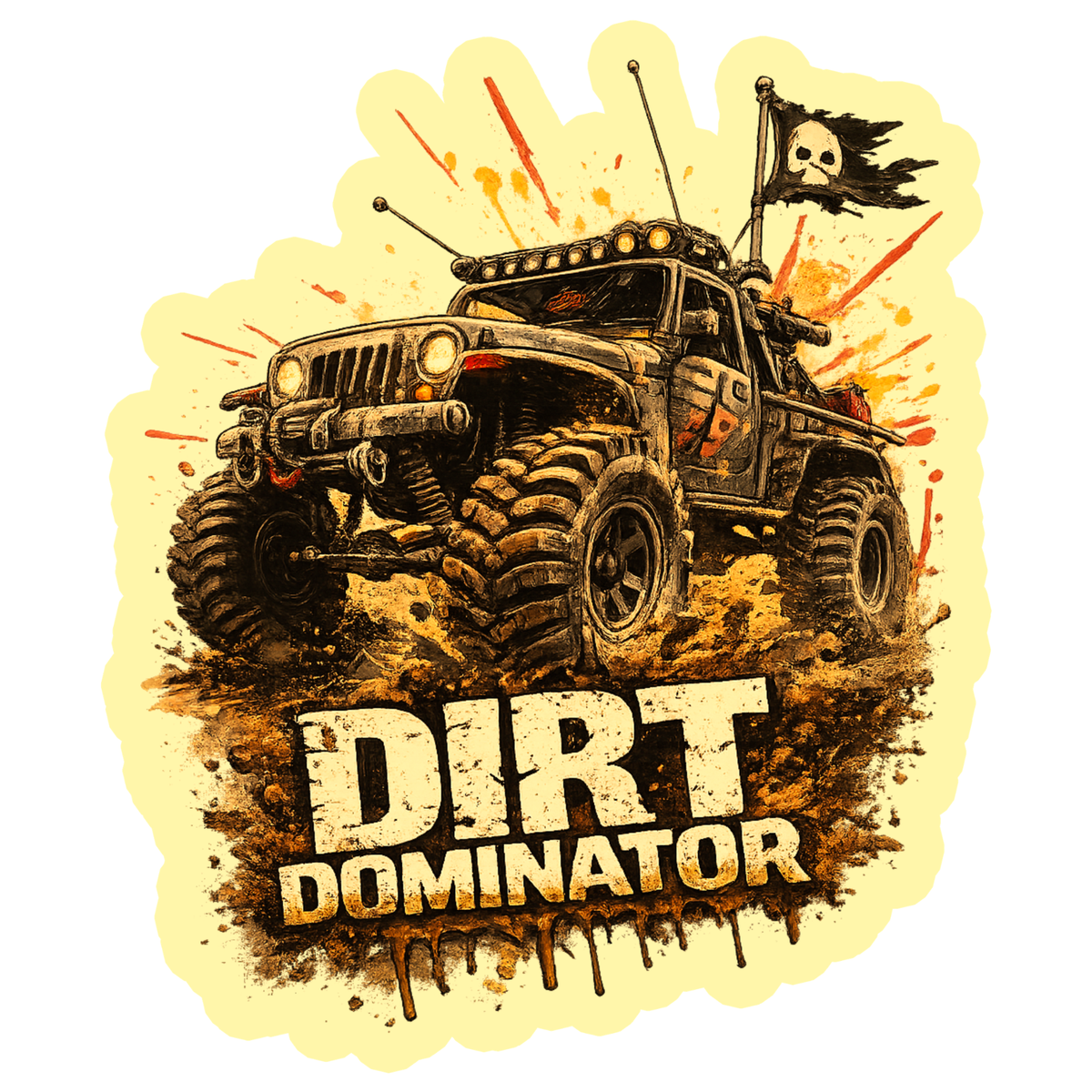 Dirt Dominator Off Road SUV Sticker 18cm Waterproof Matte Vinyl – STIXY high-quality product image angle 5