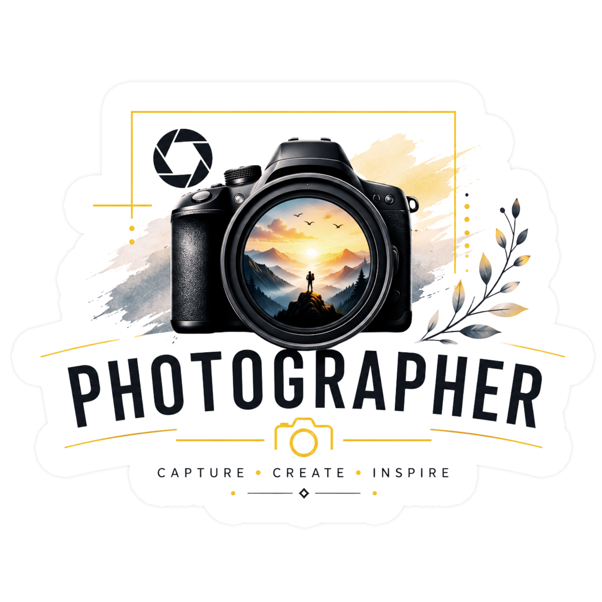 Photographer Camera Art Sticker 15cm Waterproof Matte Vinyl – STIXY high-quality product image angle 1