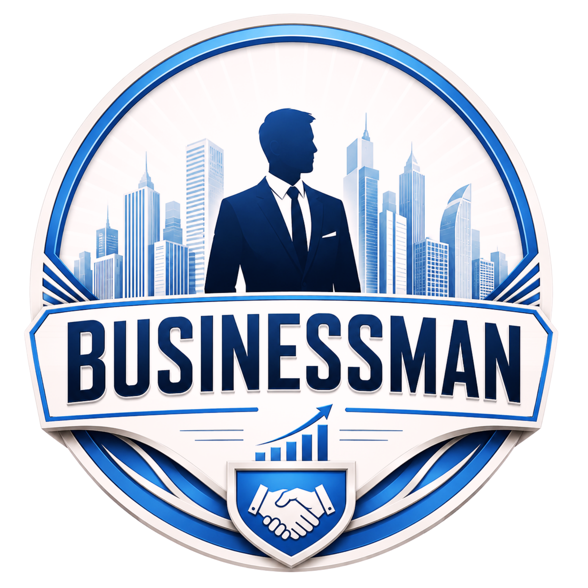 Businessman Success Badge Sticker 14cm Waterproof Matte Vinyl – STIXY high-quality product image angle 4