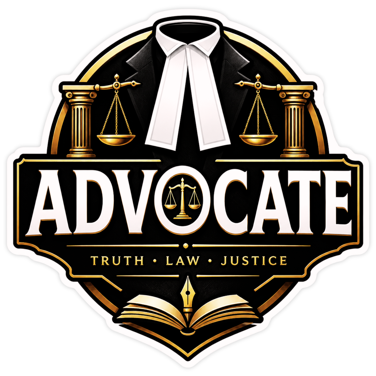 Advocate Truth Law Justice Sticker 14cm Waterproof Matte Vinyl – STIXY high-quality product image angle 3