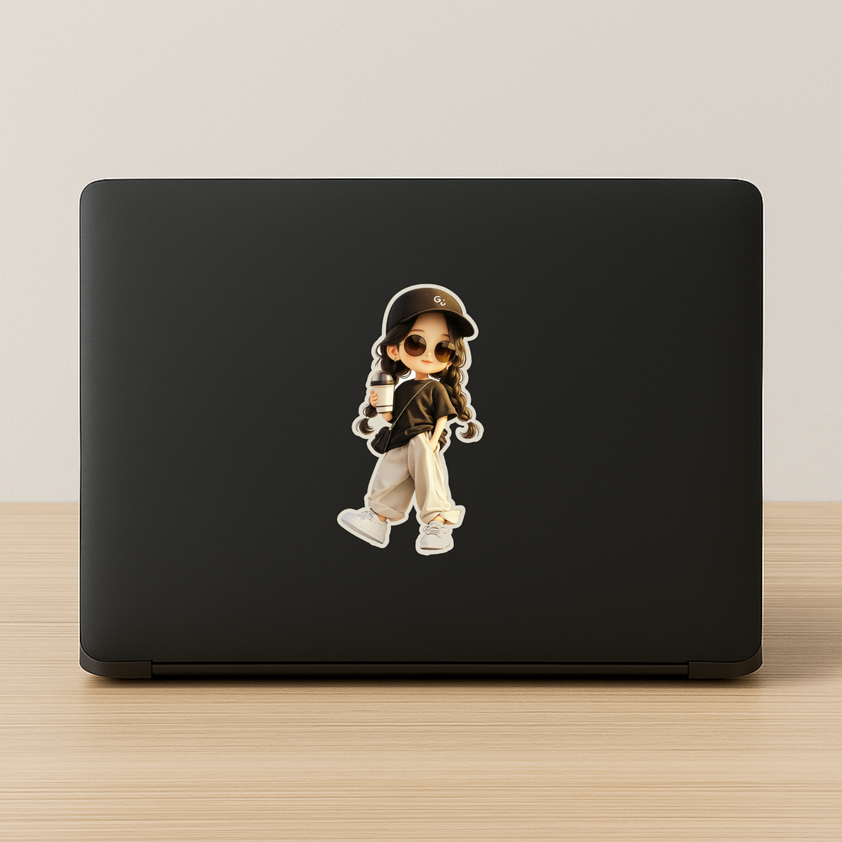 Cute Angry Girl Cartoon Anime Sticker Waterproof Matte Copy high-quality product image angle 4